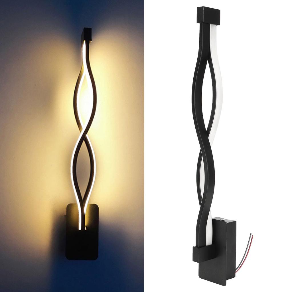 LED Wall Lamp Modern Wavy Shaped Decorative Light for Corridor Bedside AC85-265V Warm White