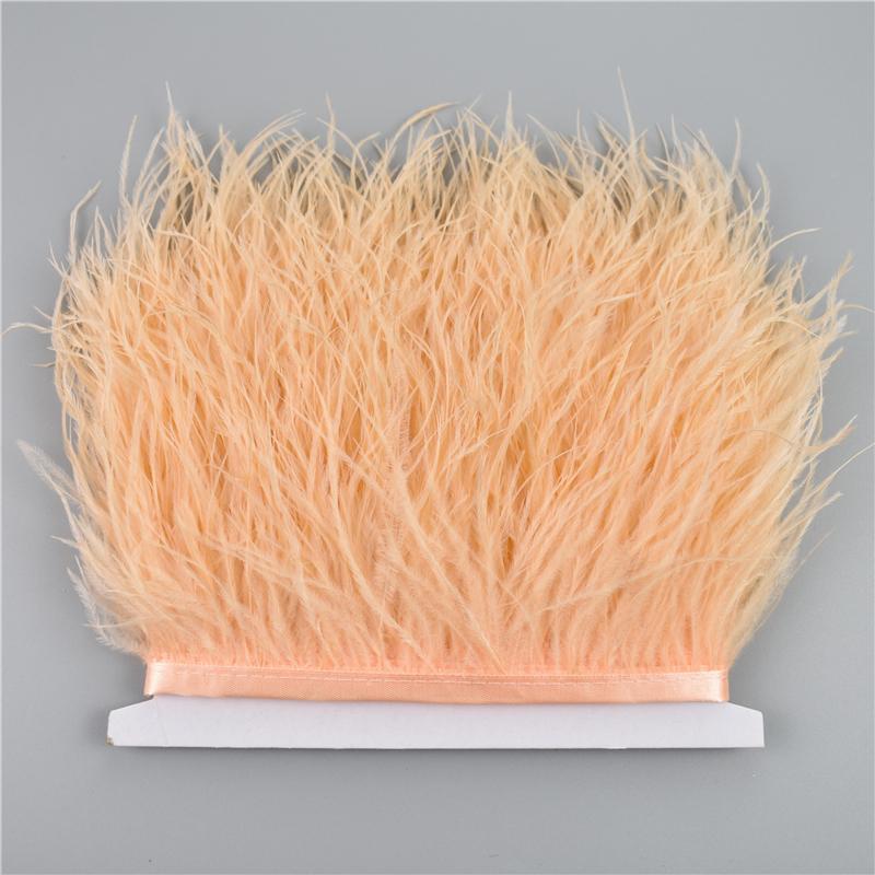 8-10cm Ostrich Feather Trims for Needlework and Handicraft Black Plume Skirt Decoration Natural Feathers Ribbon Fringe