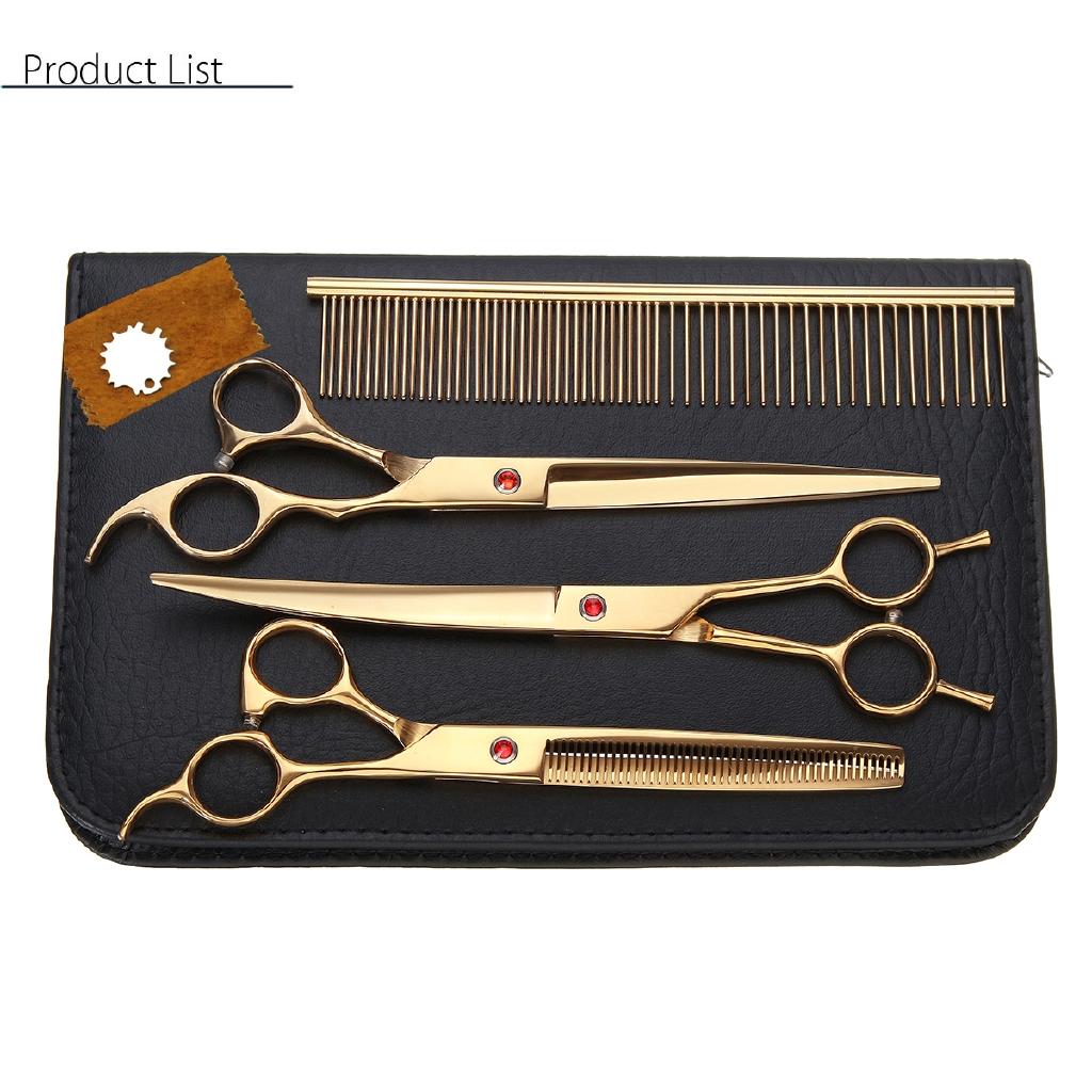 26x16x3.8cm 8'' Pro Pet Grooming Scissors Dog Cat Puppy Hair Cutting Thinning Comb Shear Kit