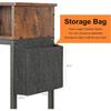Charging Nightstand with USB/Outlet | Bedside Table with Drawer & Storage Bag for Small Spaces, Bedroom, Brown