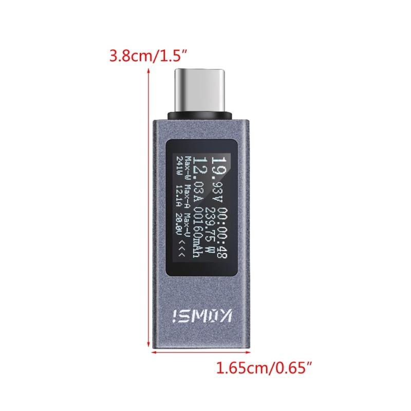 KOWSI Voltage Current Tester USB C Meter Tester Voltmeter Ammeter Detector USB C Charging Detector LED Display Portable