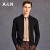 Men's Machine Washable 100% Fine Wool Stand Collar Knitted Jacket
