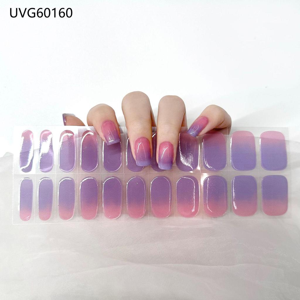Transparent Nude UV Gel Nail Art Stickers: Semi-Cured, Semi-Baked Manicure Sheets