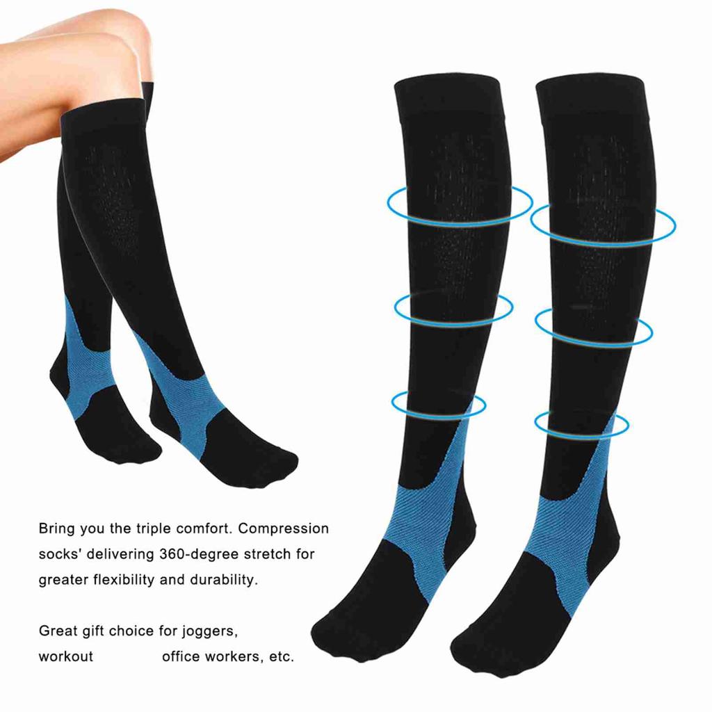 Outdoor Sports Gradient Function Compression Stockings Socks Calf Sleeve for Cycling Marathon RunningDark Green X