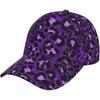Bold Purple Leopard Print Baseball Cap Women Men Adjustable Snapback Hat Glitter Fashionable Baseball Cap