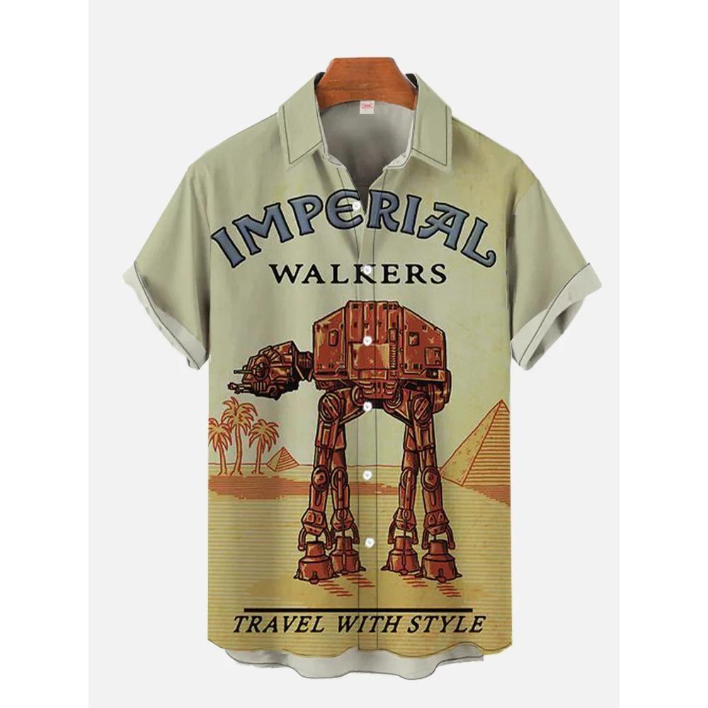 

Рубашки Гавайи Мужские Новые Рубашки Звездные войны Мужская Женская Одежда Футболки Топы Футболки Мальчики Девочки Футболка с коротким рукавом с принтом Уокера XL