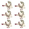 6PCs Christmas Napkin Rings Set Elk Bells Santa Xmas Tree Napkin Buckle 2026 Xmas Table Decoration 2026 New Year Home Decors