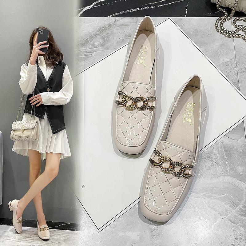 Buty damskie Mokasyny Damskie niskie obcasy Damskie pojedyncze buty Kryształki Duże rozmiary Wygodne Brytyjski styl