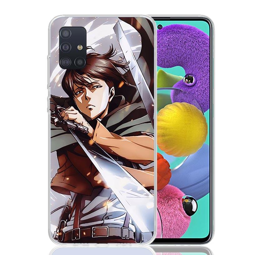 Attack-Titan Levi Phone Case For Samsung Galaxy A52 A32 A22 A12 A02S A50S A30S A51 A31 AA71 Note 20 Ultra 10 S10 Plus Galaxy A52