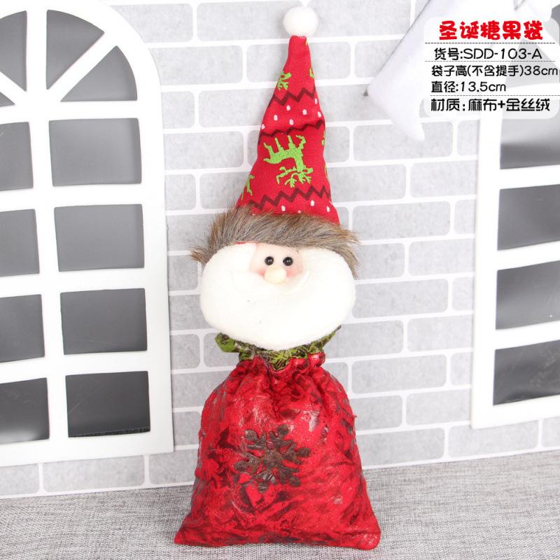 Christmas Gift Candy Bag Gift Bag, Christmas Daily Necessities Props, Santa Claus Golden Velvet Backpack Bag