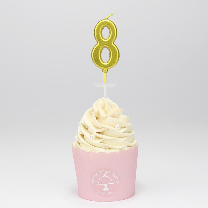 Gold Number Candles (0–9) – Multi-color Smokeless Birthday Set in PVC Box.