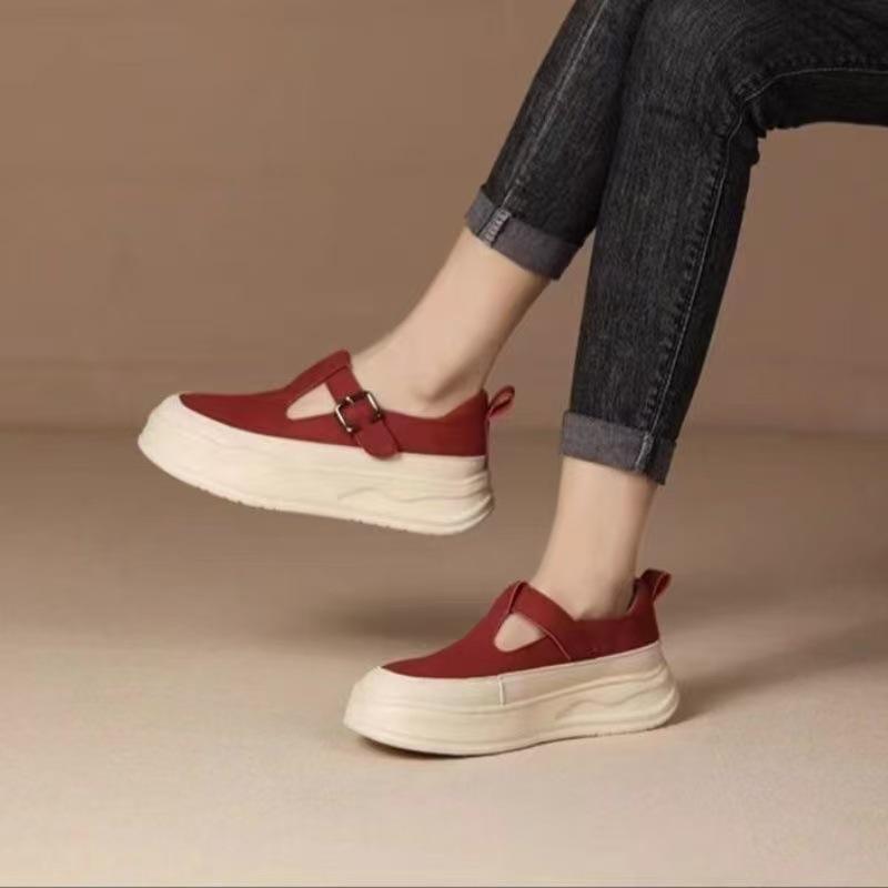 

Retro women s autumn new thick-soled British versatile flat-soled women s hole sandals single shoes 40