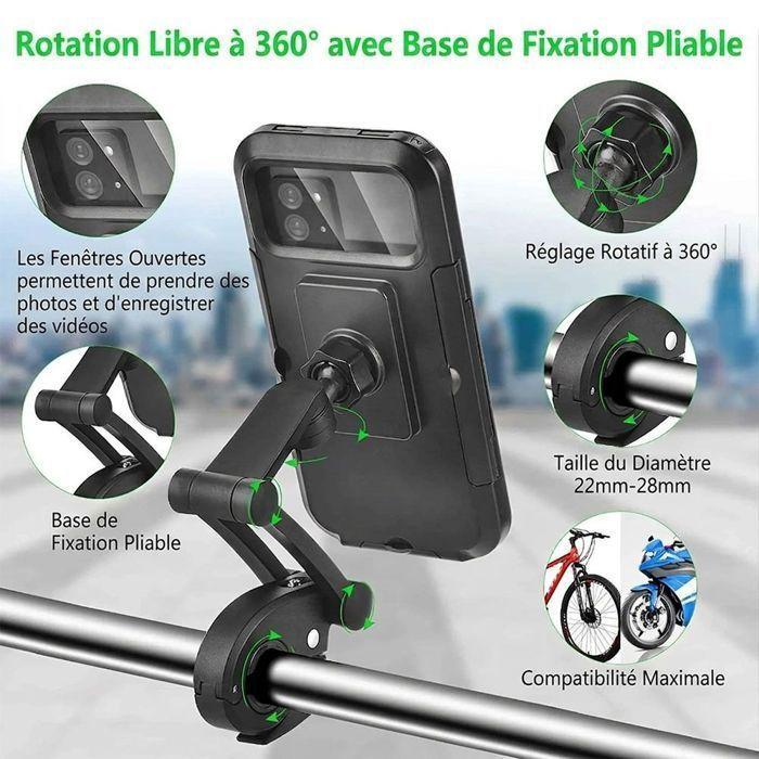 Universal Motorcycle Bicycle Phone Holder, Magnetic Adjustable 360° Rotatable Waterproof Touch Screen