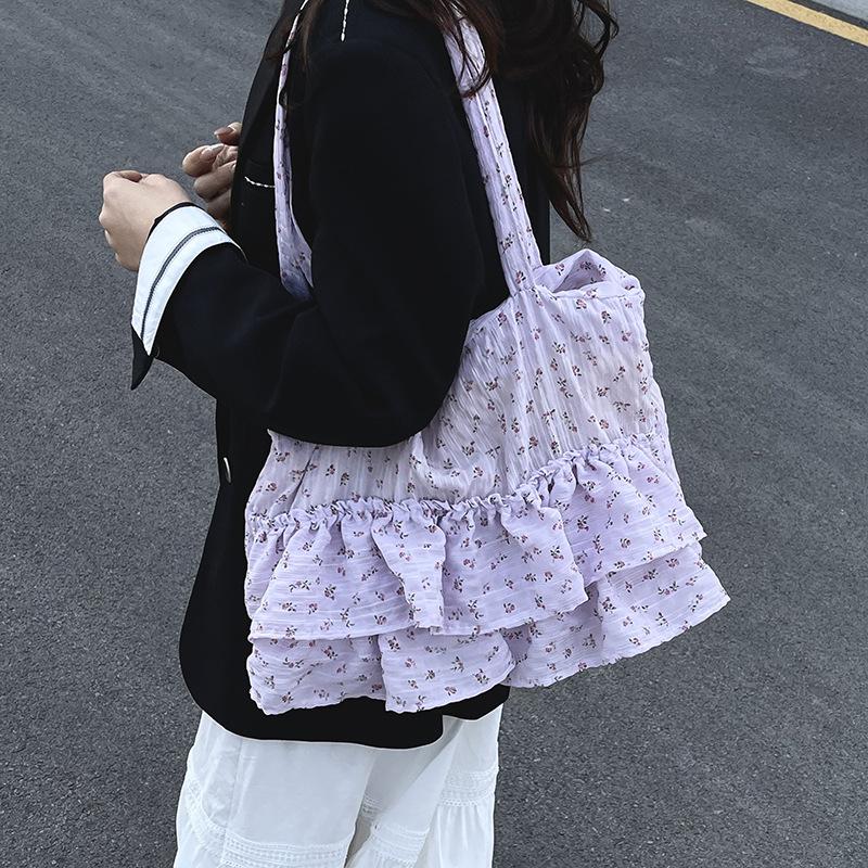 Fashion Floral Tote Bag Women's New Summer Small Fresh Bag Large Capacity Casual Shoulder Bag