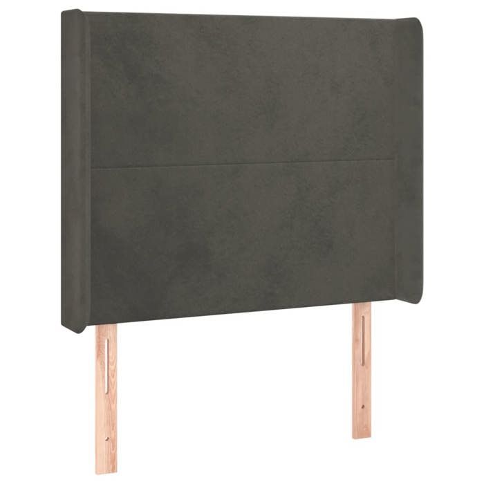 VidaXL Tête de Lit à LED Meuble de Chambre à Coucher Accessoire de Lit Simple Tête de Cadre de Lit Intérieur Gris Foncé 3123805