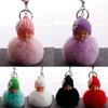 Small Flower Baby Doll Fake Fur Fluffy Ball Key Chain Bag Key Rings Car Key Pendant Cartoon Ornaments Gifts