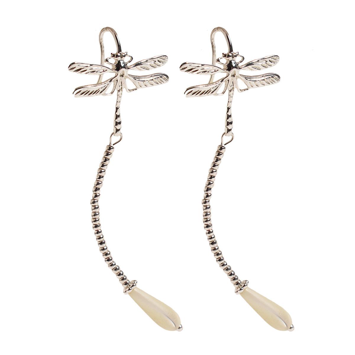 

Элегантные и элегантные серьги-капли в виде стрекозы, новые китайские серьги из натуральной белой ракушки, холодные серьги, оригинальные серьги 608