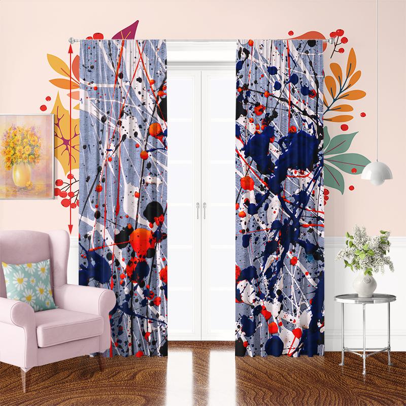 Ink tuya - HD tištěný závěs - Polyester - Vhodný do ložnice, obývacího pokoje, pracovny (přizpůsobitelné)