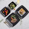 Set da 16 pezzi Set di stoviglie quadrate in plastica Set di piatti da cena riutilizzabili Tuta per tavola Insalata