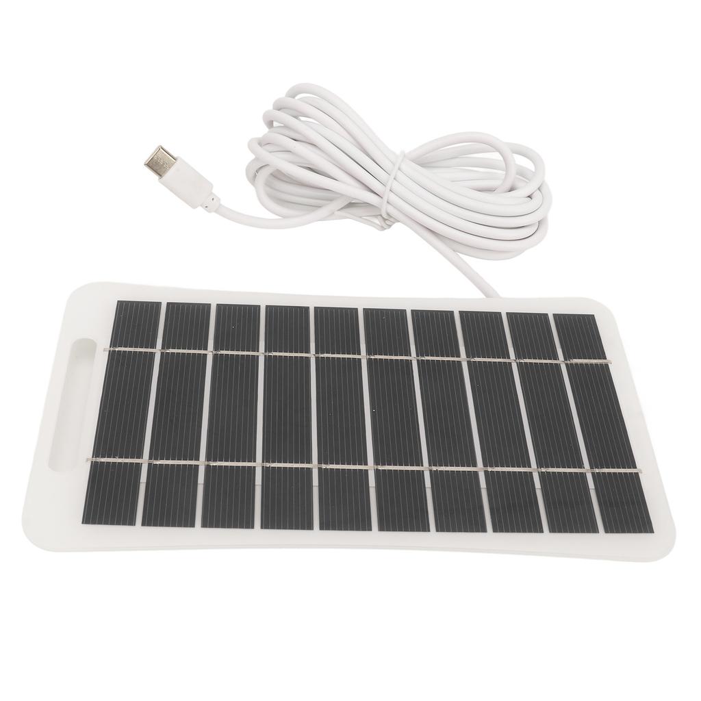 2W 5V Portable Solar Panel USB Type C High Efficiency Polycrystalline Silicon Mini Small Solar Panel for Outdoor Travel