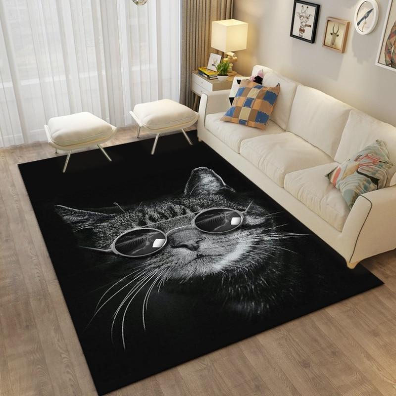 Cartoon Cute Cat Animals Carpets Rug for Living Room Bedroom Children's Room Decorative Floor Mat Kithen Bath Non-slip Area Rug