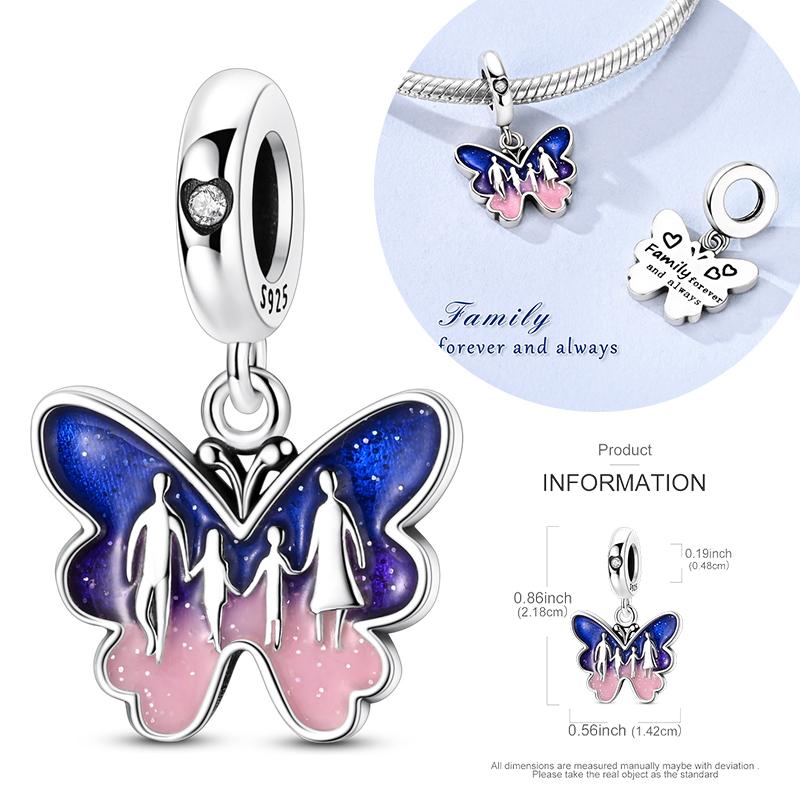 New Graffiti Butterfly Charm 925 Silver Glow Firefly Travel Love Heart Cat Clip Beads Fit Bracelet Necklace DIY Jewelry