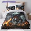 Theevildragon Pattern Bedding Quilt Set Quilt Cover Pillowcase Home Decoration Birthday Gift (1 * duvet cover + 2 * pillowcase, without core)