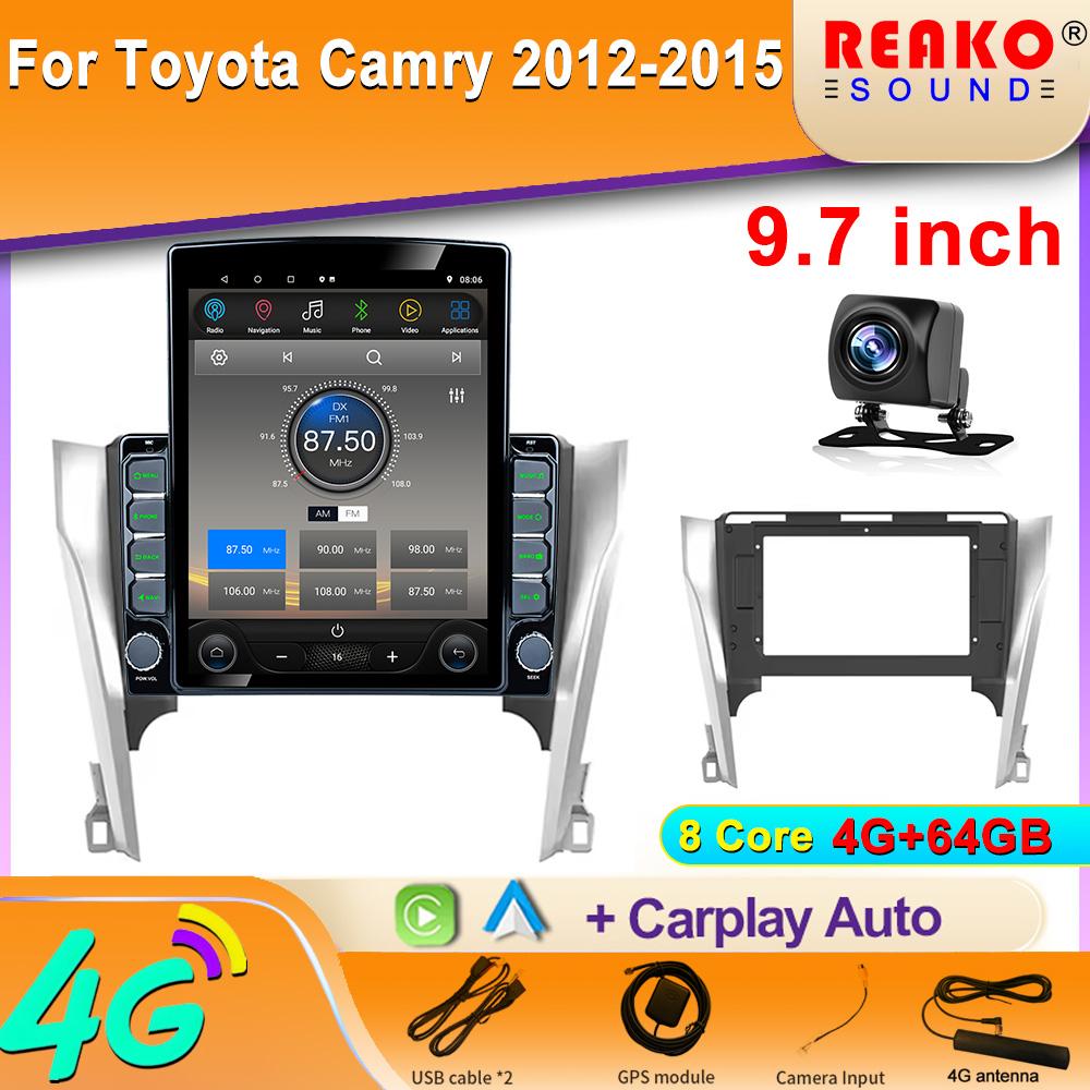 9.7" Vertical Style Tesla Screen Android Car Radio For Toyota Camry 2012 2015 GPS Navigation Multimedia Player Carplay 2din