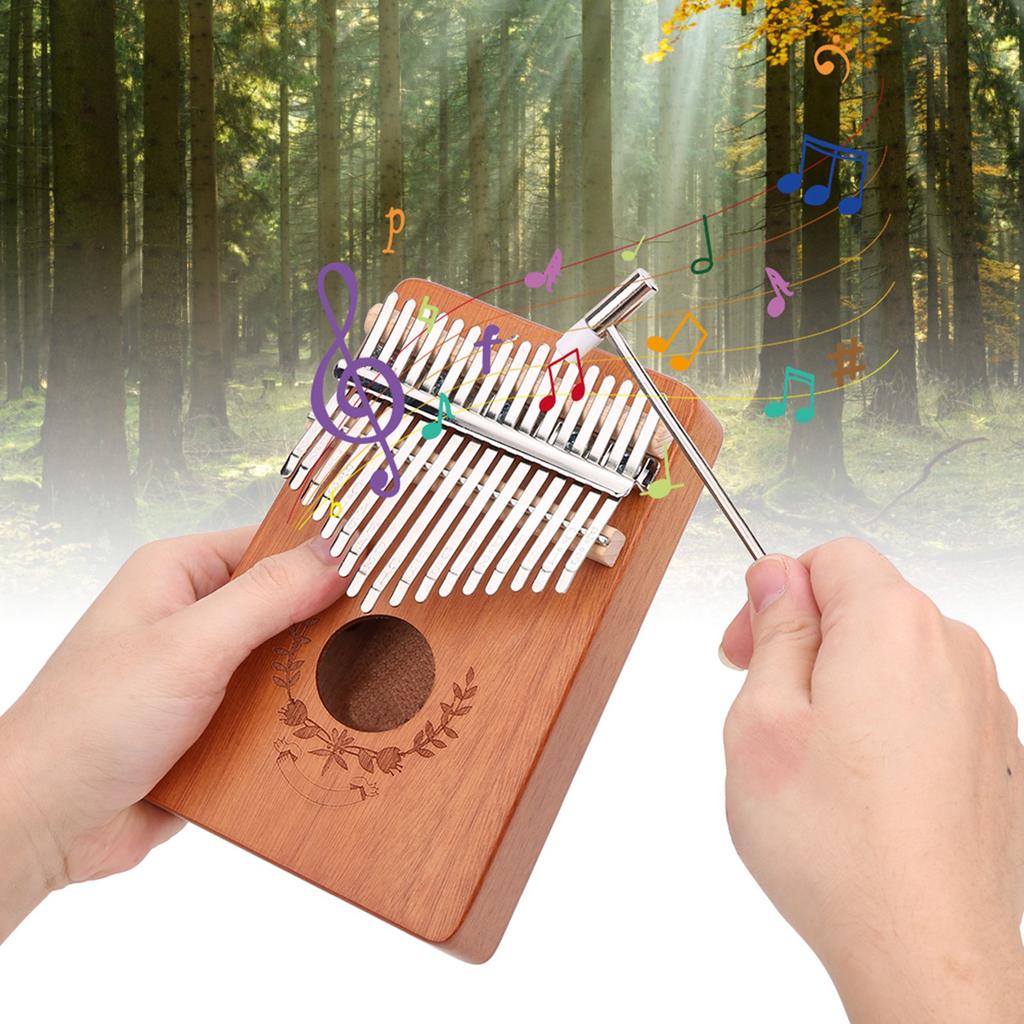 Kalimba Thumb Piano Mahogany Small Portable 17 Key for Beginner Music Instrument LTK17S(Natural )