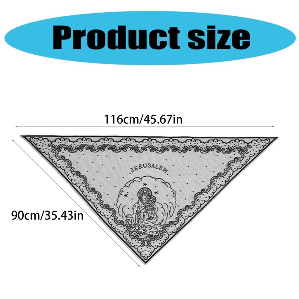 Woman Mantilla Shawl Wedding Church Lace Trim Scarf Soft Floral Scarf Veil Wedding Headwear Mantilla