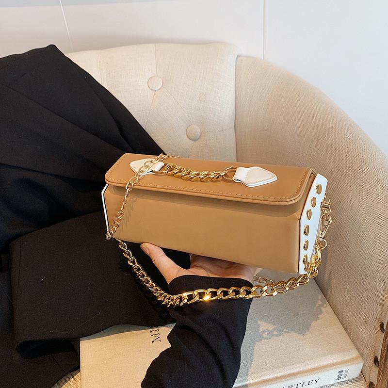 Stylish 2024 Korean Fashion Casual Solid Color Women's Cylinder Bag With Chain Strap