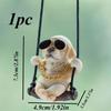 [Vibrant Labrador Retriever] Vibrant resin Labrador puppy, wearing glasses and a gold chain | Swinging on a rope, hanging decora
