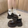 Fashion Spring New Thick Heel Single Shoes Women's Fashion Round Head Deep Mouth Front Lacing Thick Soles Non-slip Loafers