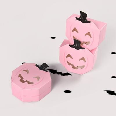 10pcs Pumpkin Halloween Candy Gift Box Ghost House Hollow Window Candy Packaging Box Black Cat Cartoon Cookie Box Bakery