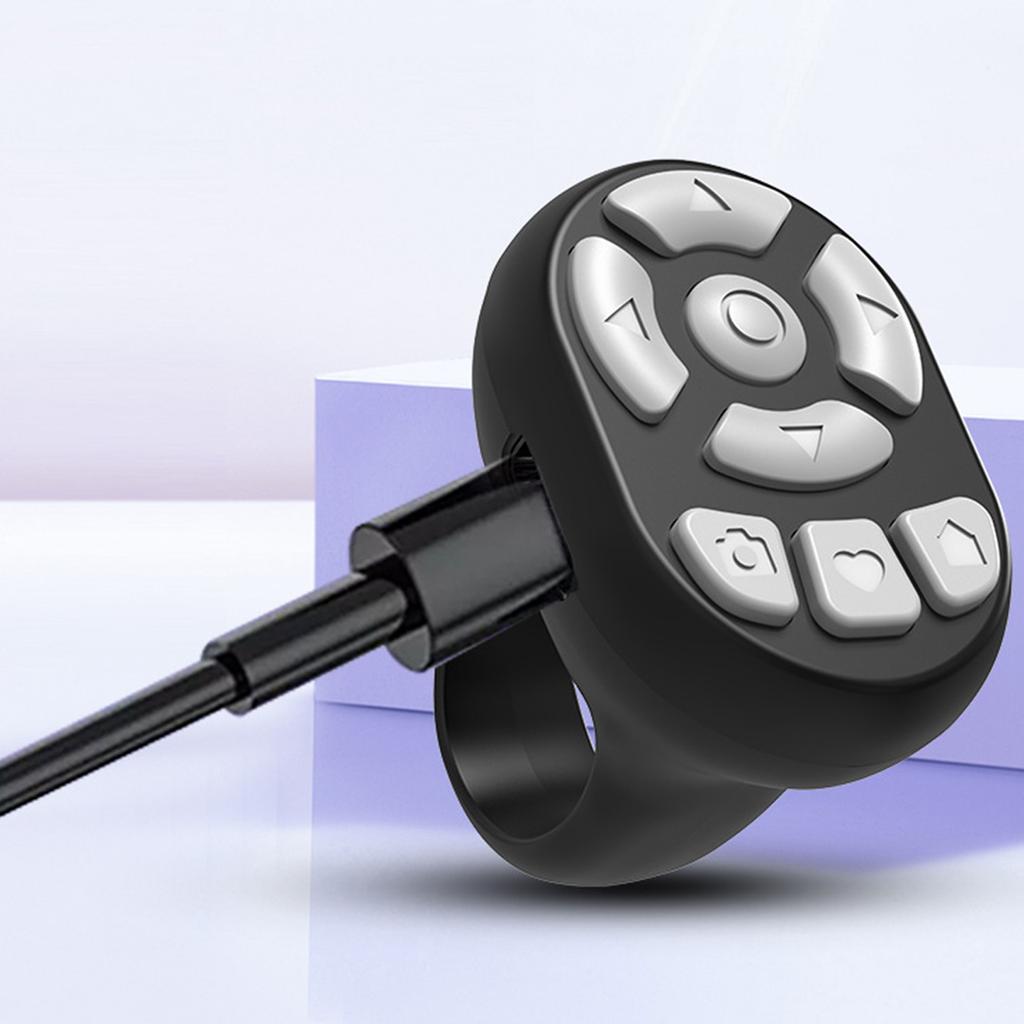 Stylish Finger Rings Controller for Smartphone Videos Reading Wireless BLE5.3 Remote Controller Feature