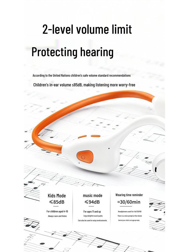 Zero-Pressure Wireless Bluetooth Over-Ear Headphones for Kids - Comfortable Ear Protection for Learning