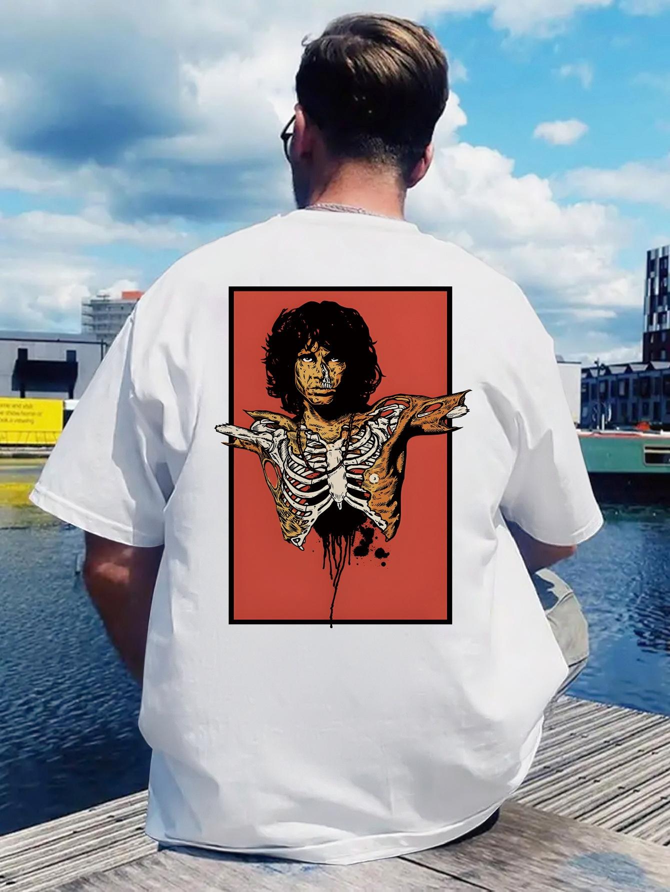 

Graphic Print Short Sleeve T-shirt - Vibrant Portrait Design L