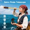 Laupha Pirate Vintage Cosplay Pirates of the Collectible with Pocket Compass Telescope, Monocular, 25x30mm, Extendable, Compact, Portable, Kids'