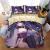 Anime G-Genshin Impact Duvet Cover Pillowcase Anime Girl Bedding Set Adult Boy Teen Children Bedroom Decoration Queen King Size