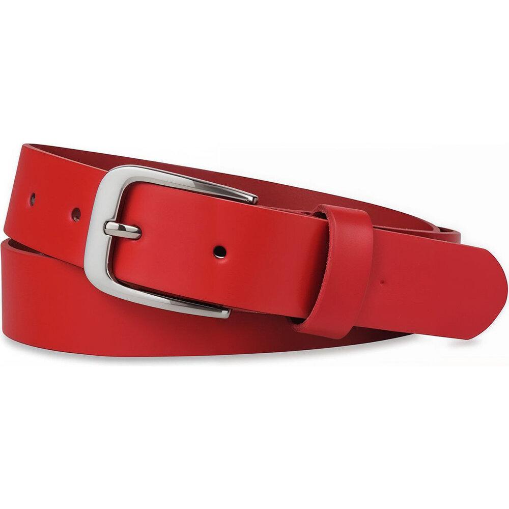 

NEEDIVYOU Red Leather Belt for Women – Adjustable Fashion Jeans Belt with Silver Buckle – Made in Germany 125cm
