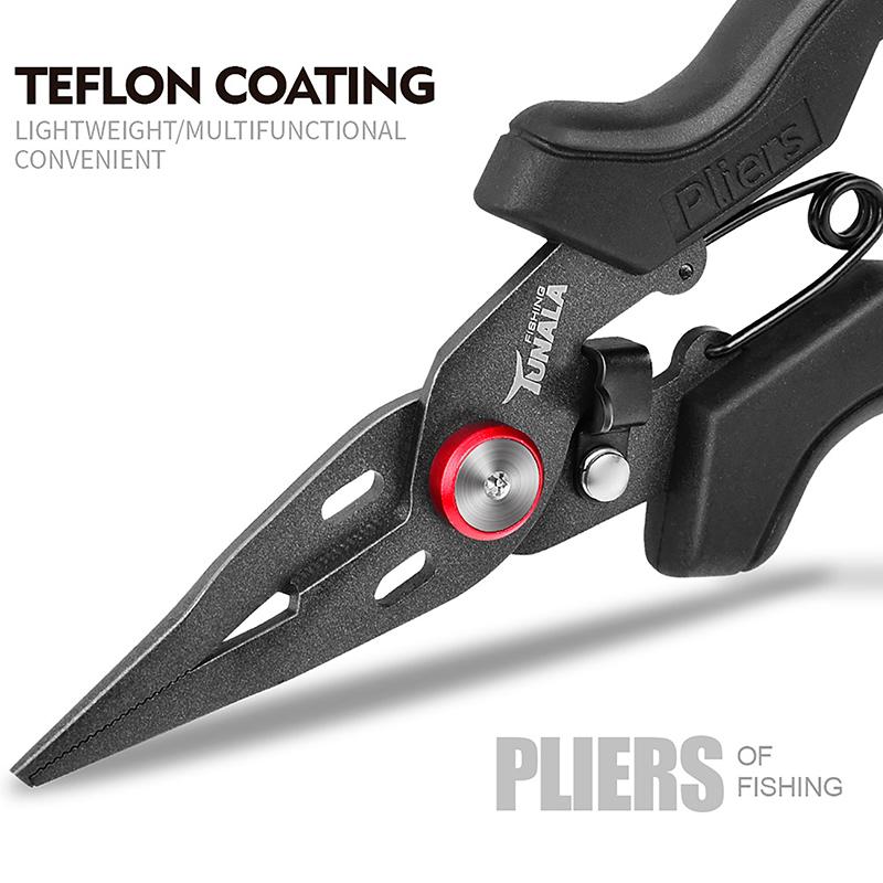 Stainless Steel Luya Pliers Multi-Functional Fish Control Device Anti-Rust Teflon Coating Small Mouth Fishing Pliers Cutting Lin