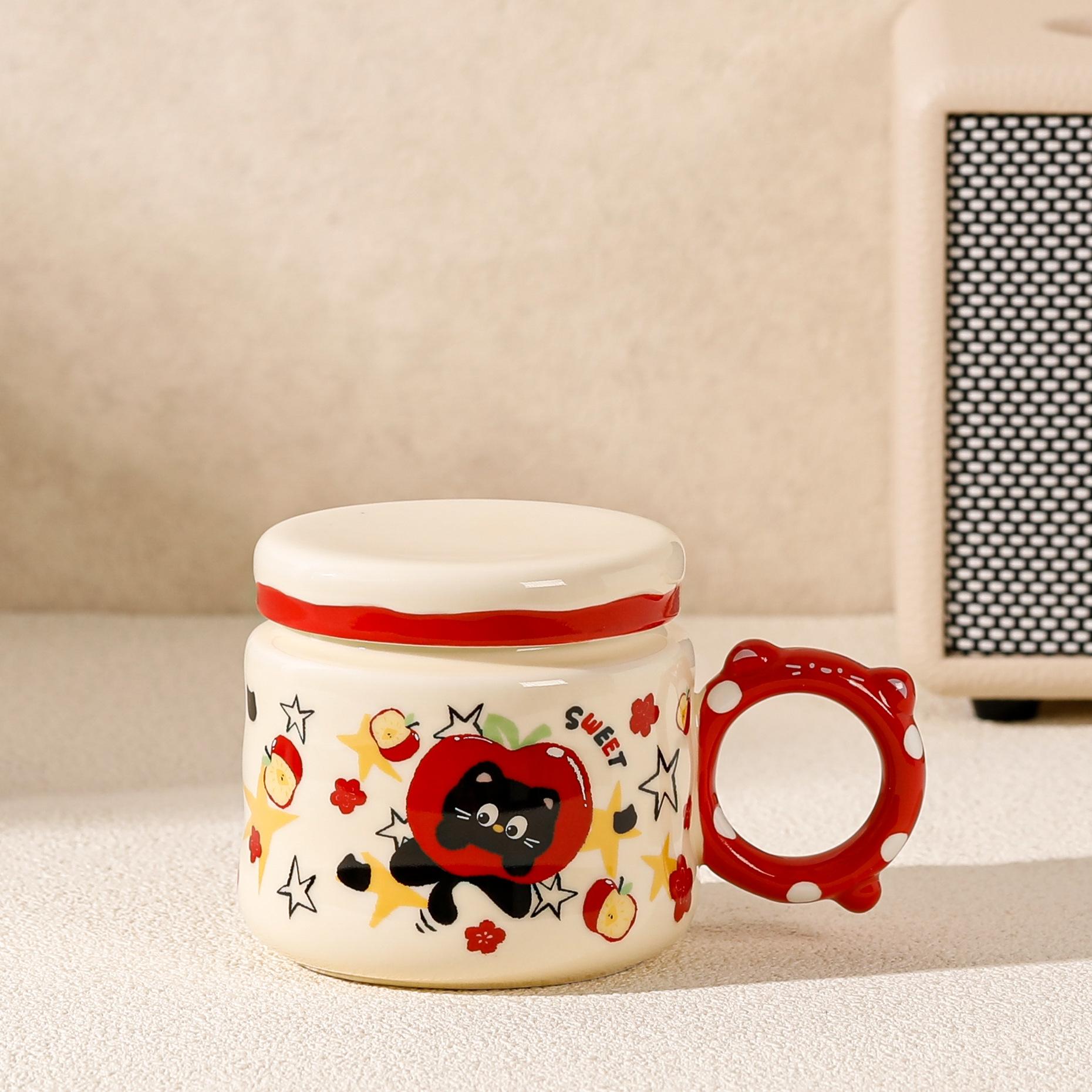 

Креативная кружка Apple, кошачья керамическая чашка, высокоточная чашка для воды, чашка для завтрака, сувенир, подарок на день рождения, праздник 301-400ml
