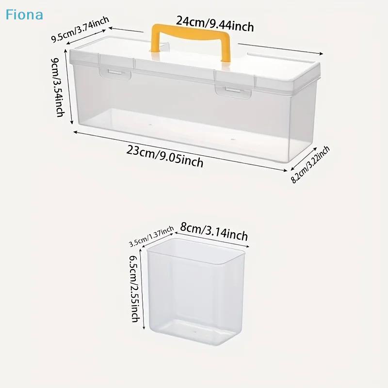 Plastic Hardware Storage Box with 6 Small Compartments, Clear Tool Organizer Case for Screws, Nuts and Bolts