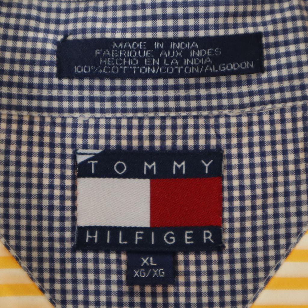 Tommy Hilfiger 90s Old Flag Tag Striped Pattern Short Sleeve Button Down Shirt Men's Used