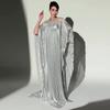 2026 Womens Loose Fit Sequin-Embellished Batwing Sleeve Pleated Maxi Dress