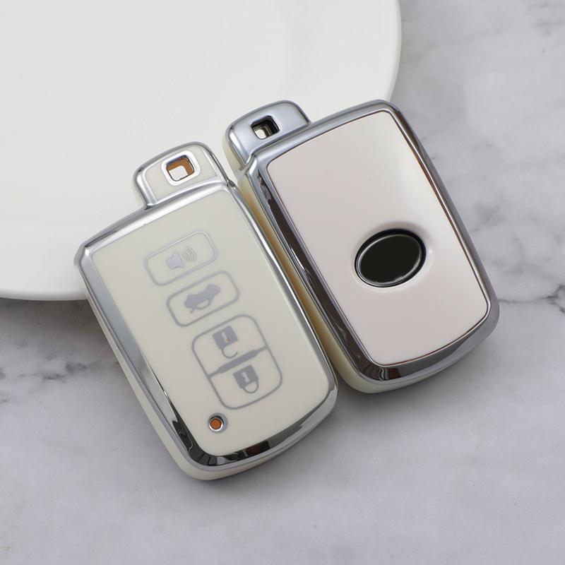 4 przyciski nowy TPU obudowa kluczyka do samochodu z pilotem pokrywa Shell Fob dla Toyota Corolla Camry RAV4 Highlander Auris CHR Avalon Land Cruiser uchwyt
