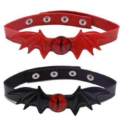 Bat Wing Choker Necklace Leather Bat Wing Neckband Gothic Collar Necklace for Women Girl Cosplay,