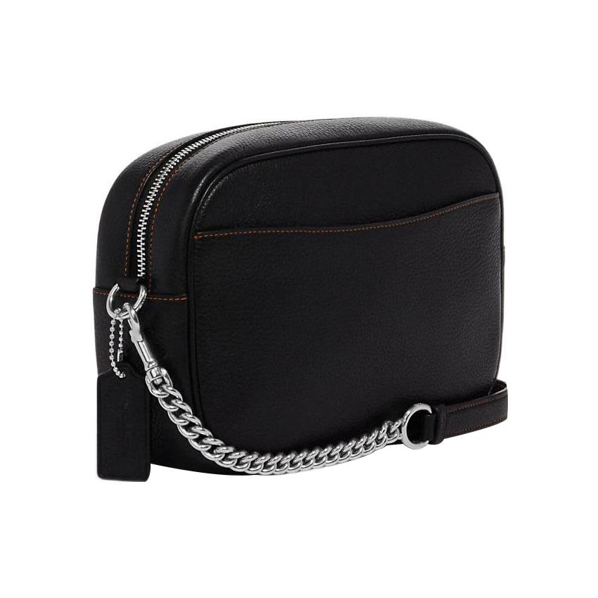 COACH Jamie Refined Pebble Leather Camera Bag, Shoulder Bag, Crossbody Bag Medium Women's Black CC791-SVM2