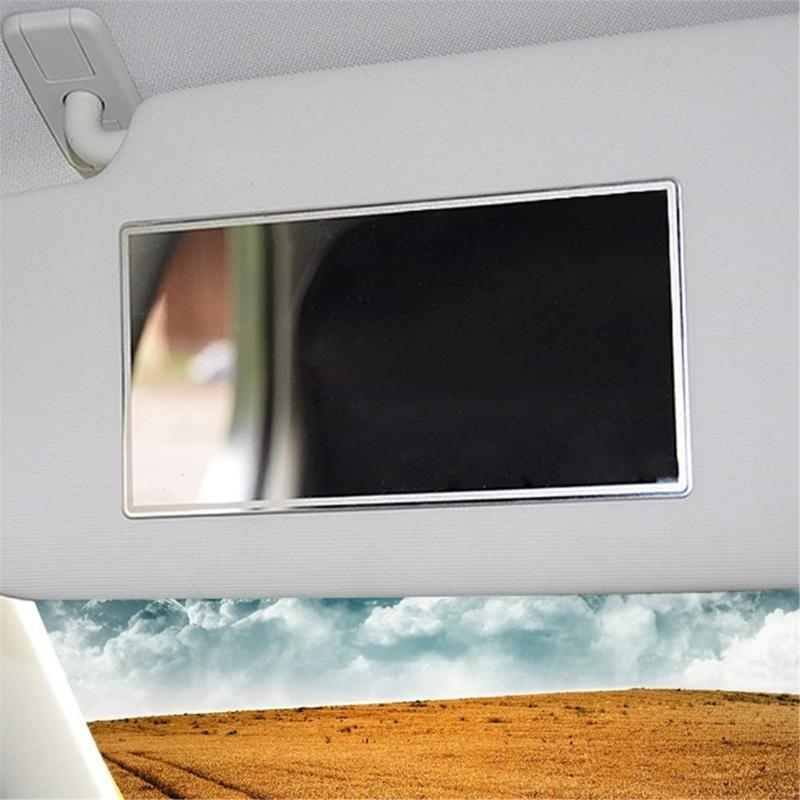 Car Sun Visors Makeup Mirror Stainless Universal Adhesive Easy Installation for Car Visors Seatback Cosmetic Mirror