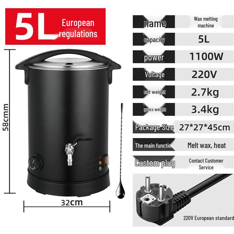 European Standard Stainless Steel Wax Melter - Large Capacity Beauty Salon Wax Melting Machine